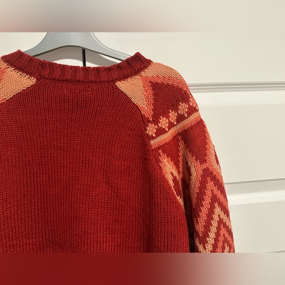 NEW WITH DEFECT True Craft Rustic Red Intarsia Sweater Size XL - Picture 8 of 11
